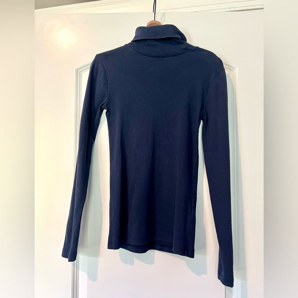 J Crew Navy Cotton Turtleneck, Size XS extra small